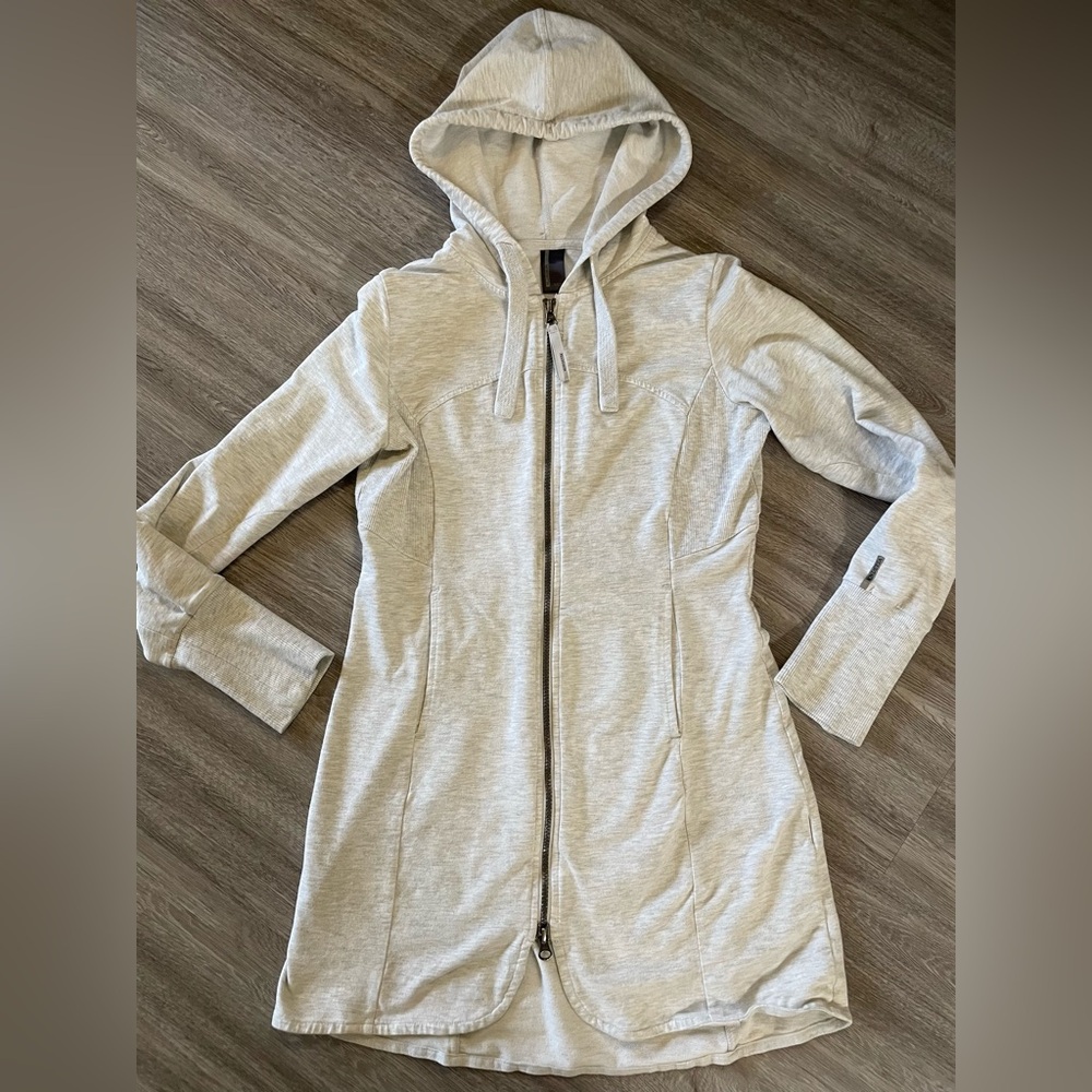 Long Gray Zip Up Sweater